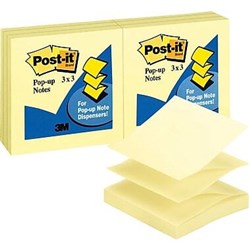 POST-IT R330-YW POP-UP NOTES Refills 76x76mm Yellow, Pk12 34-8725-0906-1